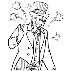 Uncle Sam letter U coloring pages_image