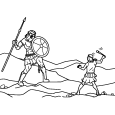 Threw the Stone David Coloring Pages