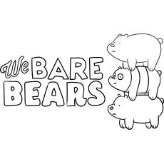 We Bare Bears Cartoon Coloring Sheet for Kids