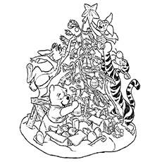 winnie the pooh and friends coloring pages christmas