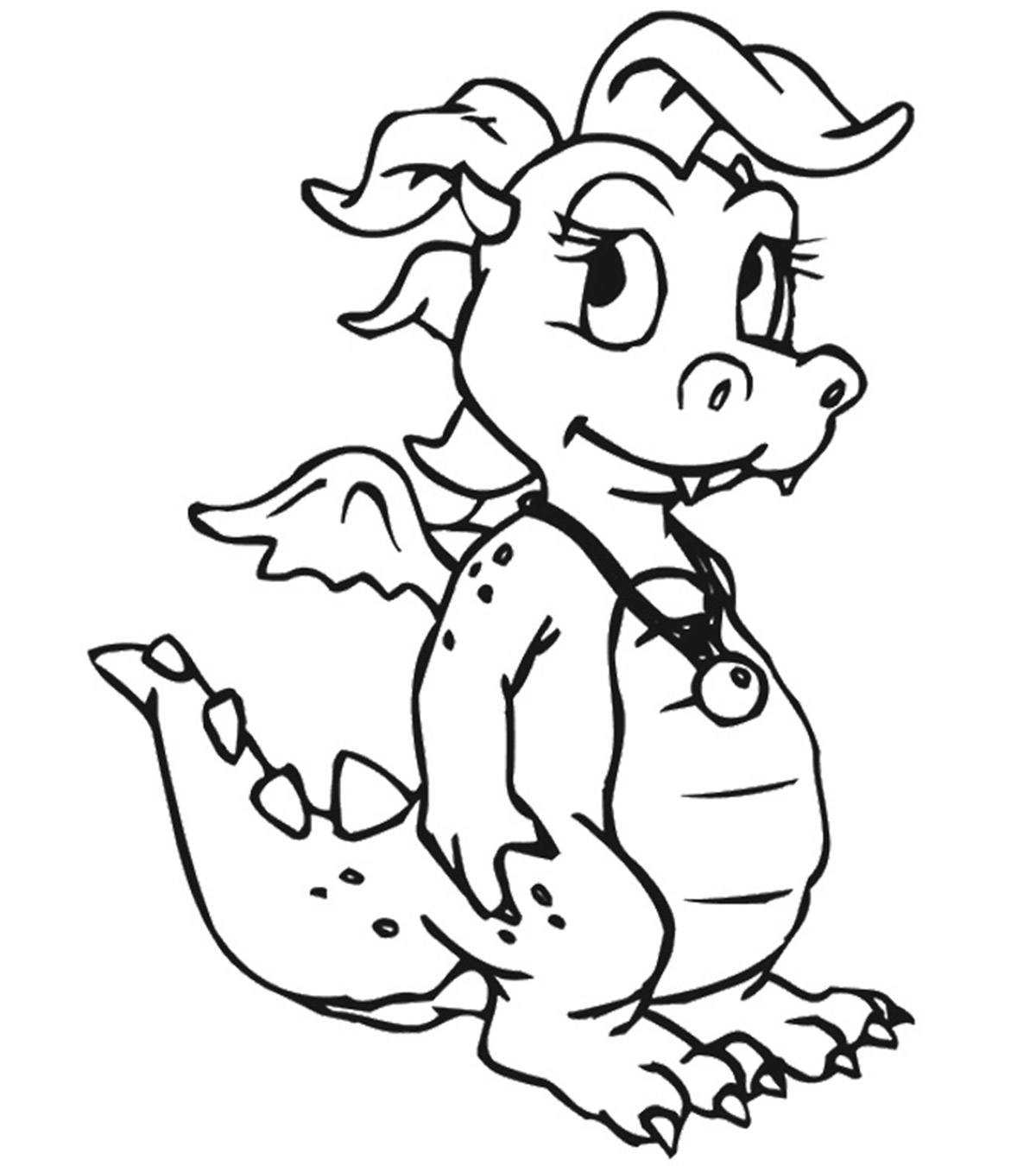 cute comic dragon coloring pages