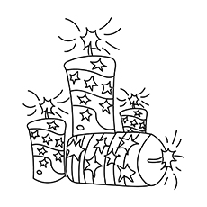 Fire Crackers, 4th of July coloring page