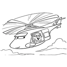 Helicopter cartoon coloring page
