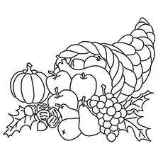 Fall season fruits coloring page