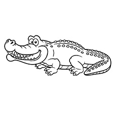 A happy crocodile coloring page