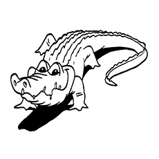 A crocodile and its shadow coloring page