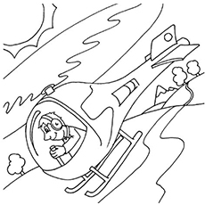 Flying helicopter coloring page