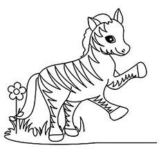 A Funny Little Zebra Coloring page