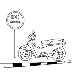 An Indian motorcycle coloring page