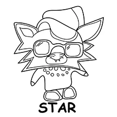 Star Moshi monster coloring page