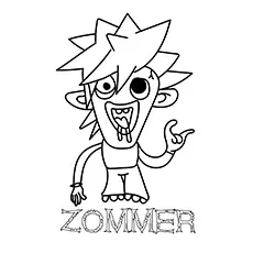 Zommer Moshi monster coloring page