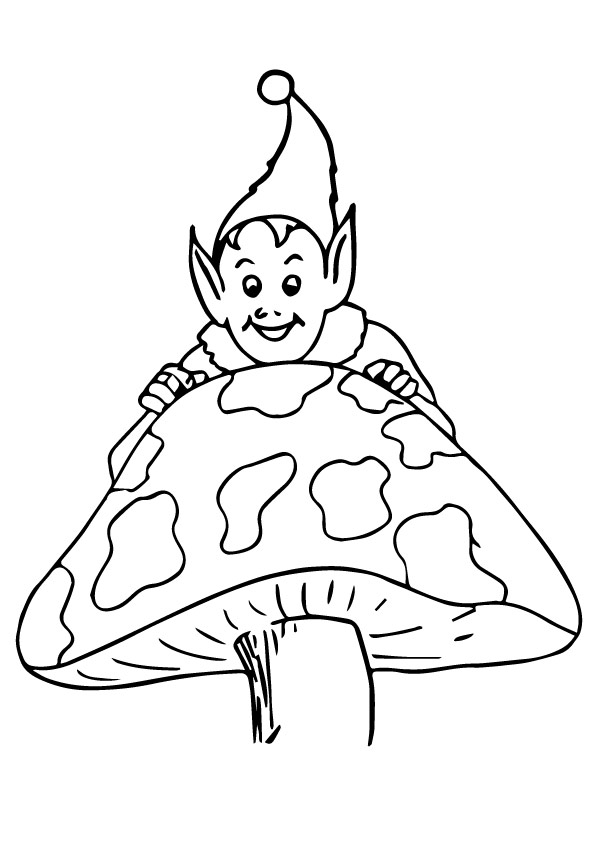 A-Mushroom-Coloring-Pages-elf