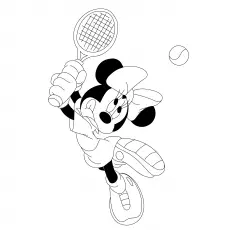 Mickey playing tennis coloring page