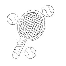 Tennis bat and ball coloring page