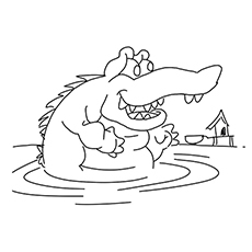 Tick Tock the crocodile coloring page