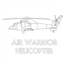 A warrior helicopter coloring page