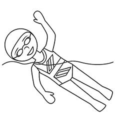 Little boy swimming coloring page