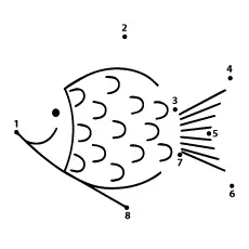 Fish dot to dot coloring page