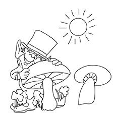 A Leprechaun Mushroom coloring page