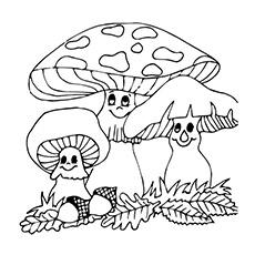 A mushroom coloring page