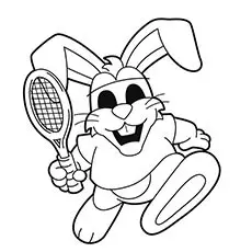 Rabit in tennis attire coloring page