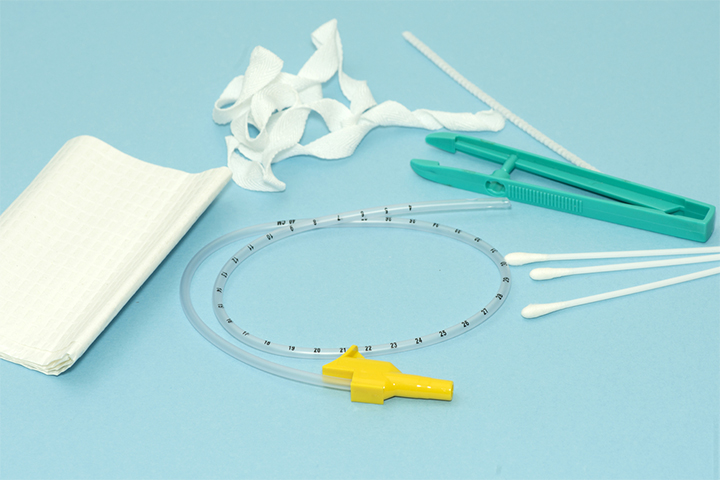 A suction catheter used for nasopharyngeal suctioning