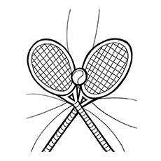 Tennis rackets coloring page