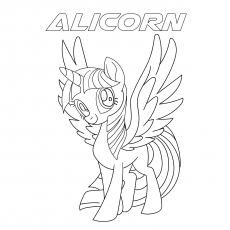 Alicorn, My Little Pony coloring page