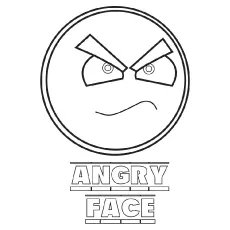 Angry face, emotions coloring page