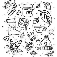 Autumn pattern Fall coloring page