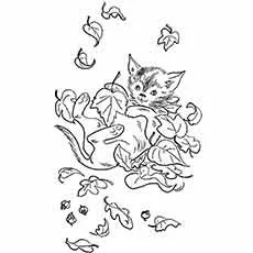 Autumn leaves Fall coloring page