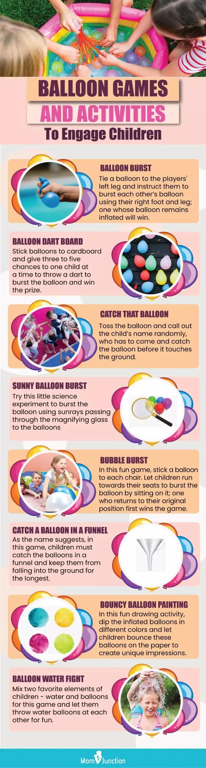 amazing and fun balloon games for children (infographic)