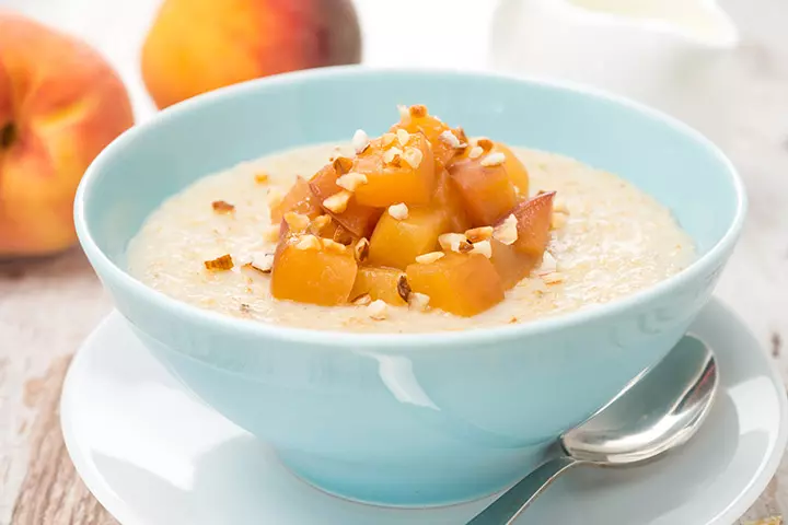 Oatmeal and peach porridge recipe peaches for babies