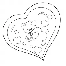 Bear heart on Valentine
