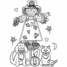 Halloween during Fall coloring page