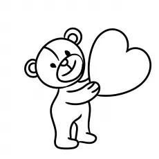 Cartoon Valentines day coloring page