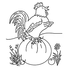 Christian rooster coloring page
