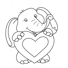 Colorful Valentines day coloring page