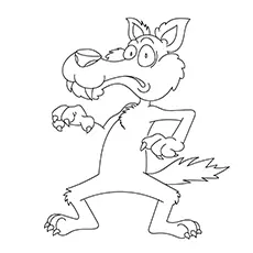 Cartoon wolf coloring page