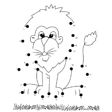 Connect dots lion coloring page