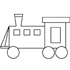 Cute looking train engine coloring page