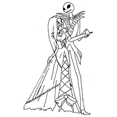 Dancing Sally, Nightmare Before Christmas coloring page