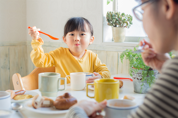 Ensure your child eats slowly and chews the food properly