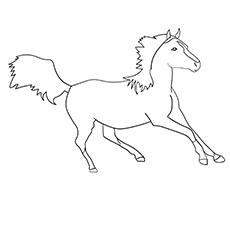 Flaxen Chestnut Arabian horse coloring page