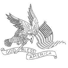 God Bless America on Fourth July coloring page
