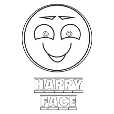 A face showing happy emotions coloring page