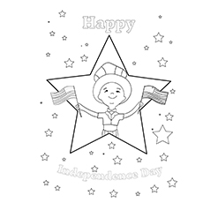 Happy USA Independence Day, 4th Of July coloring page
