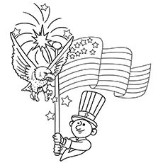The Independence Day, 4th of July coloring page