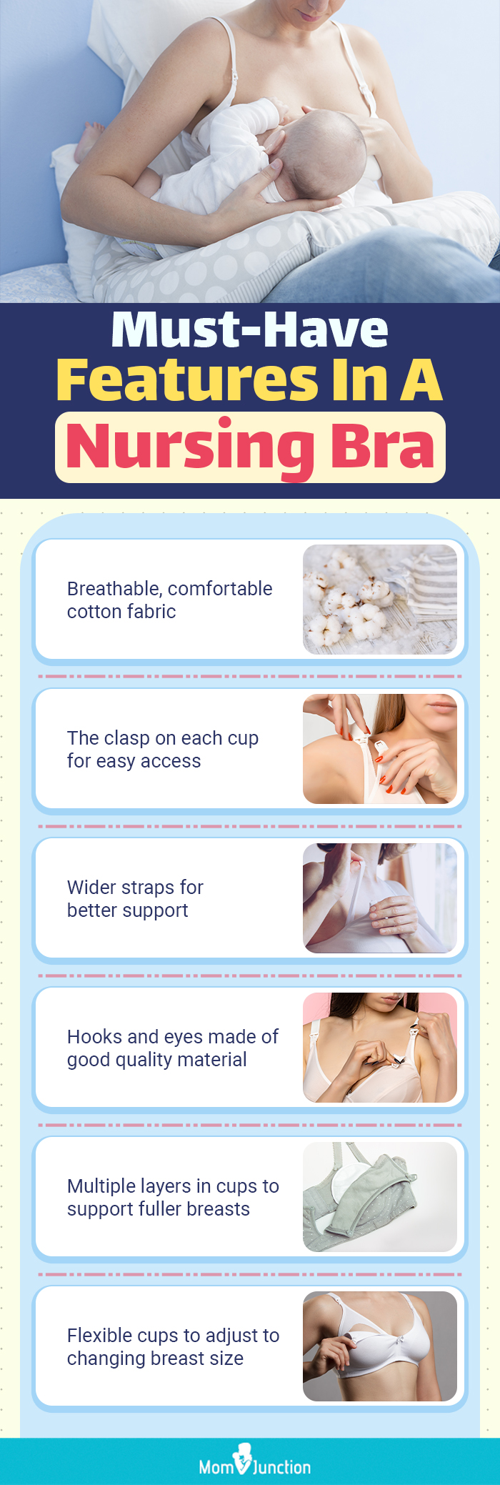 must have features in a nursing bra (infographic)