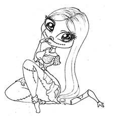 Sally posing, Nightmare Before Christmas coloring page